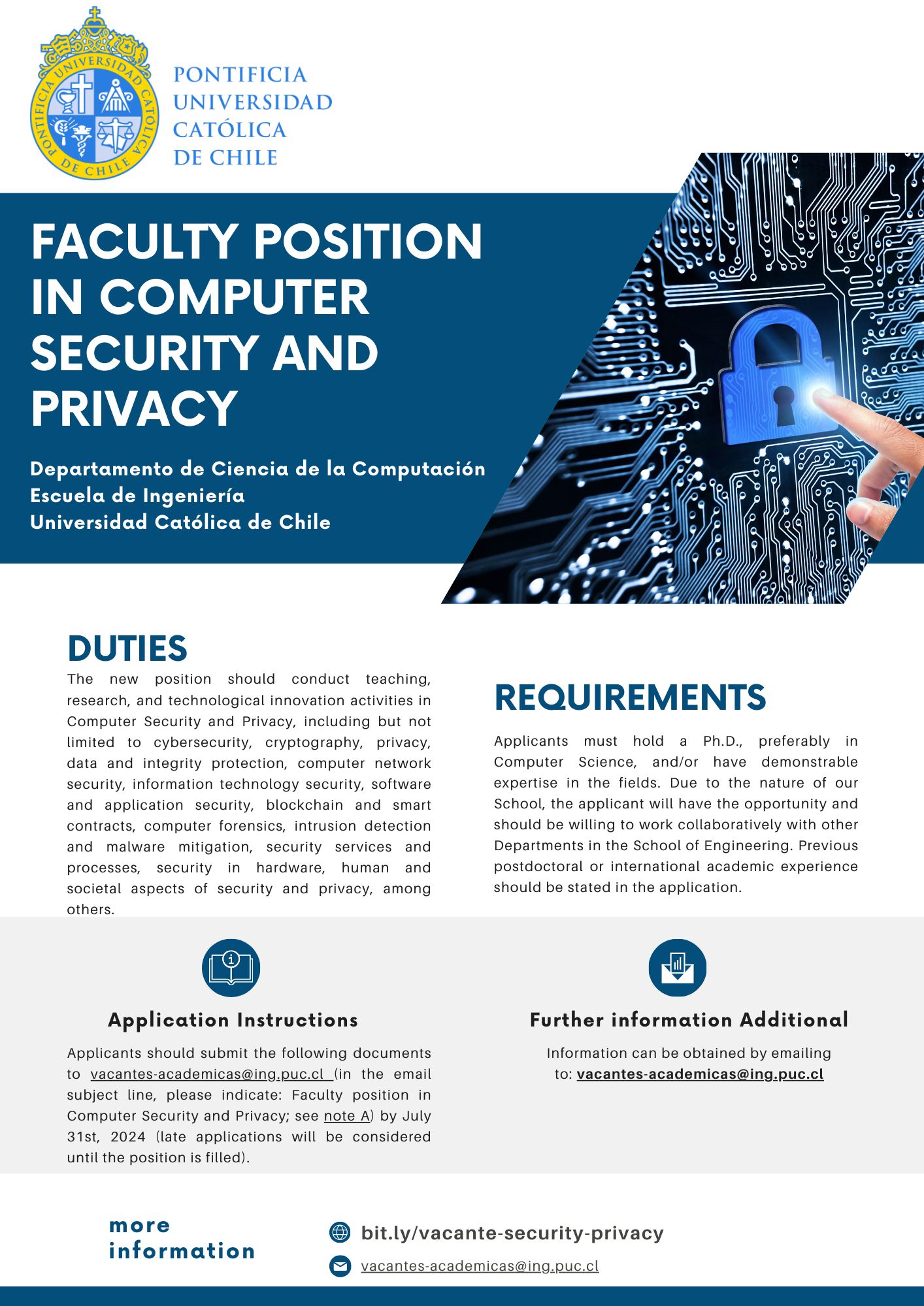 Faculty Position in Computer Security and Privacy - Departamento de ...